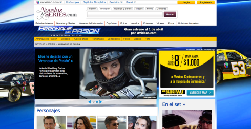 Screenshot of Univision.com